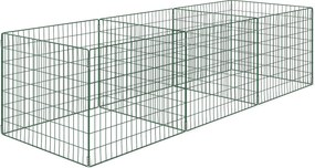 Outsunny Kompostownik 1680 litrów, 270 x 90 x 70 cm, 3-częściowy, szybki kompostownik ze stali, odporny na warunki atmosferyczne zielony