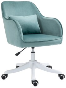 Vinsetto Fotel z masażerem krzesło obrotowe z funkcją wibracji aksamit Maksymalne obciążenie 115kg Zielony | Aosom PL