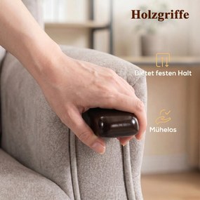 HOMCOM Fotel telewizyjny z funkcją ułatwiającą wstawanie, elektryczny fotel relaksacyjny z masażem wibracyjnym, ogrzewaniem i funkcją leżenia, jasnoszary | Aosom PL