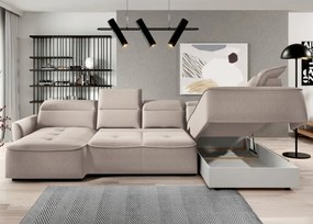 Narożnik MURILLO XL z elektryczną regulacją siedziska Prawostronny w tkaninie VOUGE 02 WERSAL