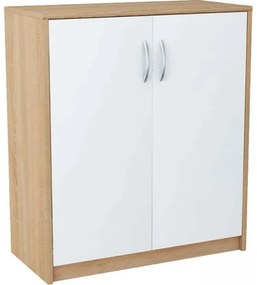 Klasyczna komoda dąb sonoma + biały - Basmir 2X