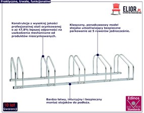 Miejski stojak na 5 rowerów - Sirin 5X
