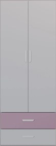 Młodzieżowa szafa dwudrzwiowa kaszmir + róż F8-R50