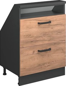 Szafka kuchenna na dach skośny złoty dąb energetyczny 60x46x81.6 r-line