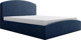 Tapicerowane łóżko Montana 130x212x90 cm, powierzchnia spania 120x200 cm, schowek, podnośnik, tkanina Monolith granatowy