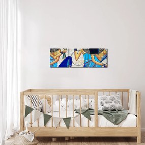 Obraz - Malarstwo egipskie (z zegarem) (90x30 cm)
