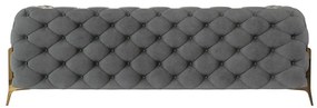 Szara aksamitna sofa 225 cm Chelsea Bis – Ropez