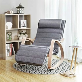 SongmicsHome Fotel bujany SWING, max obciążenie 150kg, 67x115x91cm, szara