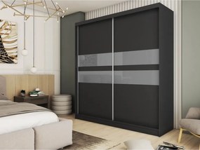 Dwudrzwiowa szafa przesuwna Figo grafit 200 cm lakobel do wyboru