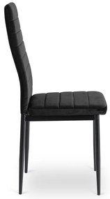 Zestaw Stół Rozkładany SKUBI 120-160 cm Dąb Craft/Czarny i 4 Krzesła NARIS Czarne Welurowe