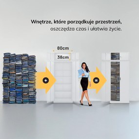 Nadstawka na szafę EWA Compact 800 x 380 x 400 mm, biała