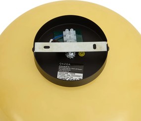Lampa sufitowa retro czarna z żółtym szkłem 30cm - Glaze