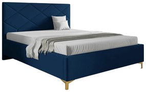 Granatowe łóżko tapicerowane welurem 4 rozmiary M8-E55