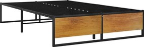 Czarne industrialne łóżko metalowe 120x200 cm E8-K18