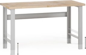 Stół warsztatowy z regulacją wysokości G7, blat bukowy, 1500 x 685 x 840-1040 mm
