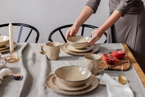 Beżowy zestaw naczyń z kamionki 16 szt. Glosia – Bonami Selection