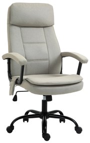 Vinsetto Fotel biurowy z masażerem obrotowy z regulacją wysokości w kolorze beżowym | Aosom PL