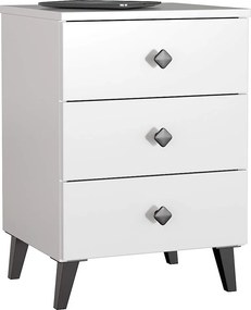 Szafka nocna AKORD MOBI Biała 40 cm 3 szuflady kolor Biały mat 40x37x58 cm
