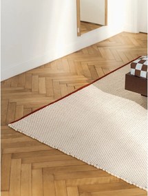 Czerwony/beżowy wełniany dywan tkany ręcznie 140x200 cm Lenu – noo.ma