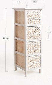 Meble pomocnicze Cloak Biae Wski 4 szuflady