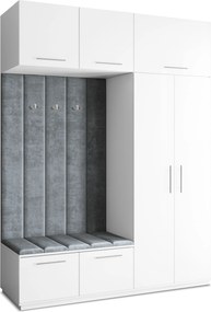 Masseno Garderoba REMA 180/240/60 cm Nowoczesna Szafa do Przedpokoju Biała, MONOLITH 85 (Szary)