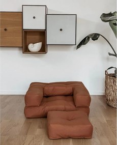 Dziecięcy fotel rozkładany s taburetkou Karup Design Mini Cube Dark Grey