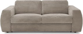 Szarobrązowa sztruksowa sofa do spania/rozkładana 240 cm Hugo – Bobochic Paris