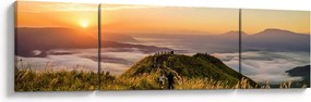 Obraz góry o zachodzie słońca (170x50 cm)