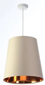 Kremowa lampa wisząca z abażurem rose gold - S405 Rimer 7X