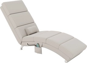 HOMCOM Fotel Relaksacyjny Elektryczny z Funkcją Masażu, Podgrzewaniem, Wibracjami i Poduszką Lędźwiową, 56 x 168 x 84 cm, Kremowy | Aosom PL