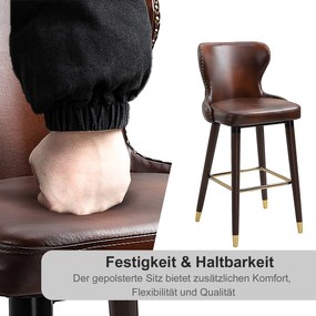 HOMCOM krzesło barowe krzesło bistro krzesło do jadalni z podnóżkiem wysokim oparciem PU