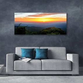 Zdjęcie na płótnie Górski Pejzaż z Gęstym Lasem