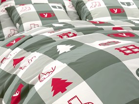 PrzytulneMieszkanie.pl PrzytulneMieszkanie.pl Pościel bawełniana CHRISTMAS SOCKS zielone Rozmiar pościeli: 70 x 90 cm | 140 x 220 cm