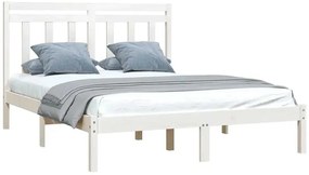 Dwuosobowe białe drewniane łóżko 160x200 F8-L91
