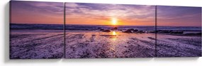 Obraz plaży - zachód słońca (170x50 cm)
