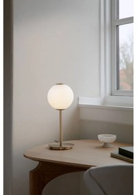 Metalowa lampa stołowa LED w kolorze mosiądzu ze ściemniaczem i szklanym kloszem (wysokość 37 cm) Audrey Table – UMAGE