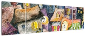 Obraz - Deszczowy wieczór (170x50 cm)