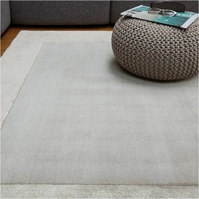 Ręcznie wykonany dywan Ręcznie wykonany dywan z wełny i wiskozy - 200x290cm - Srebrny - Ascot