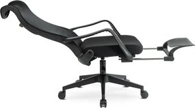 Fotel Biurowy Ergonomiczny Obrotowy z Podnóżkiem ACTON Czarny