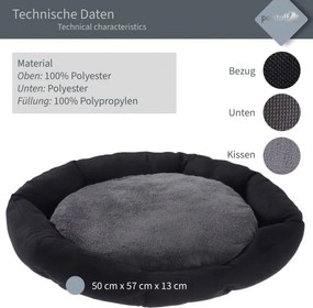 Petstuff Legowisko dla psa Octagon, 50 x 57 x 13 cm, czarne