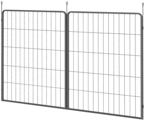 PawHut Zestaw 2 Paneli Rozszerzających dla Wybiegu Szczeniąt, Panele Ogrodzeniowe, Plac Zabaw dla Zwierząt, Ogrodzenie z Stali, Czarny