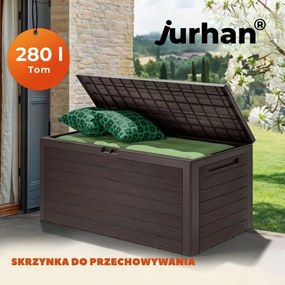 Pojemnik do przechowywania WOODEBOX, 280L, 120x46x57cm, ciemny brąz Prosperplast