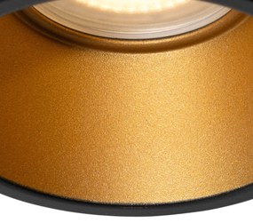 Zewnetrzna Set van 6 moderne inbouwspots zwart met goud GU10 50mm IP44 - Dept Nowoczesny Oswietlenie zewnetrzne