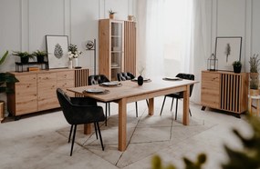 Dwudrzwiowa komoda z lamelami Medan 2D dąb artisan/antracyt
