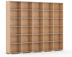Biblioteka SILVER LINE, 5 kolumn, 2230 x 3000 x 400 mm, buk