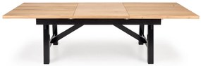 FIESTA stół rozkładany 200-280x100x77 cm dąb naturalny/czarny mieści 8-12 osób