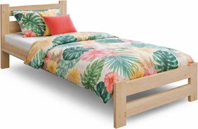 Pojedyncze łóżko drewniane z materacem 80x200 C9-M88