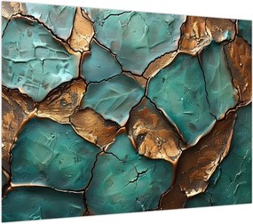 Obraz - Zielono-złoty obraz (70x50 cm)