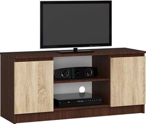 Szafka RTV AKORD Wenge 120 cm 2 drzwi kolor Dąb Sonoma mat 2 półki 120x40x55 cm