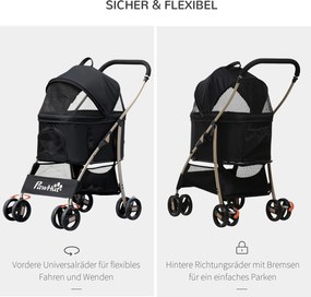 Outsunny Wózek dla Psa 2w1 Składany Torba Transportowa do 20kg | Aosom PL